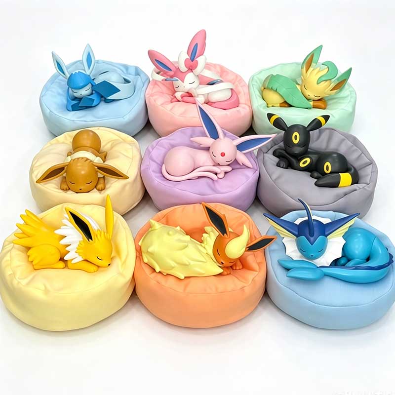 Model Kit Pokemon - 9 個アニメポケモンイーブイフィギュアブラインドボックスおもちゃマルチフォームシリーズ PVC モデルデスクトップ装飾飾り誕生日クリスマスギフト