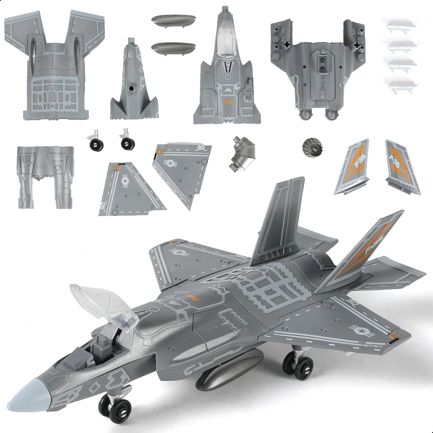 Model Kit Manual - 1:72 スケール F-35 戦闘機クイックビルドモデルキットプラスチック軍用 F35 飛行機おもちゃ組み立て航空機モデル子供用スタンド付き