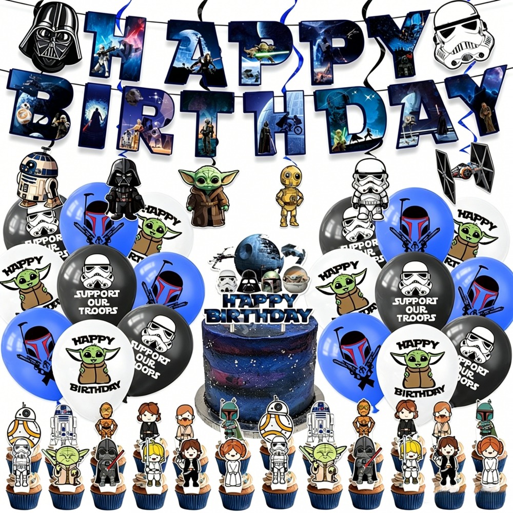 Model Kit Star Wars - スターウォーズ 誕生日パーティー用品 バナー ケーキトッパー バルーン 吊り下げスワールデコレーション