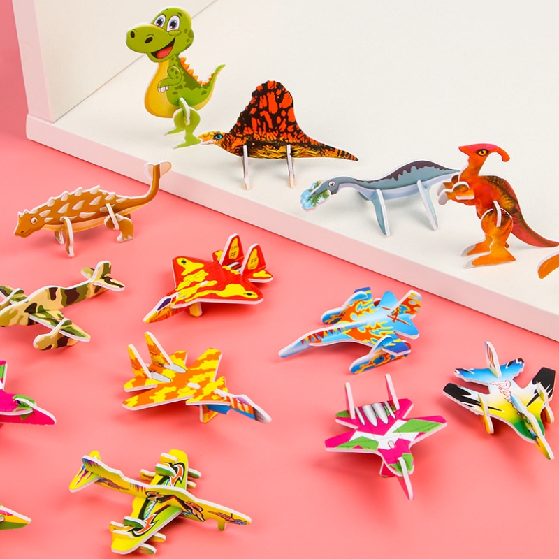 10 個クリエイティブかわいい紙飛行機パズル 3D 漫画 D - Model Kit Dinosaur のレビューと価格