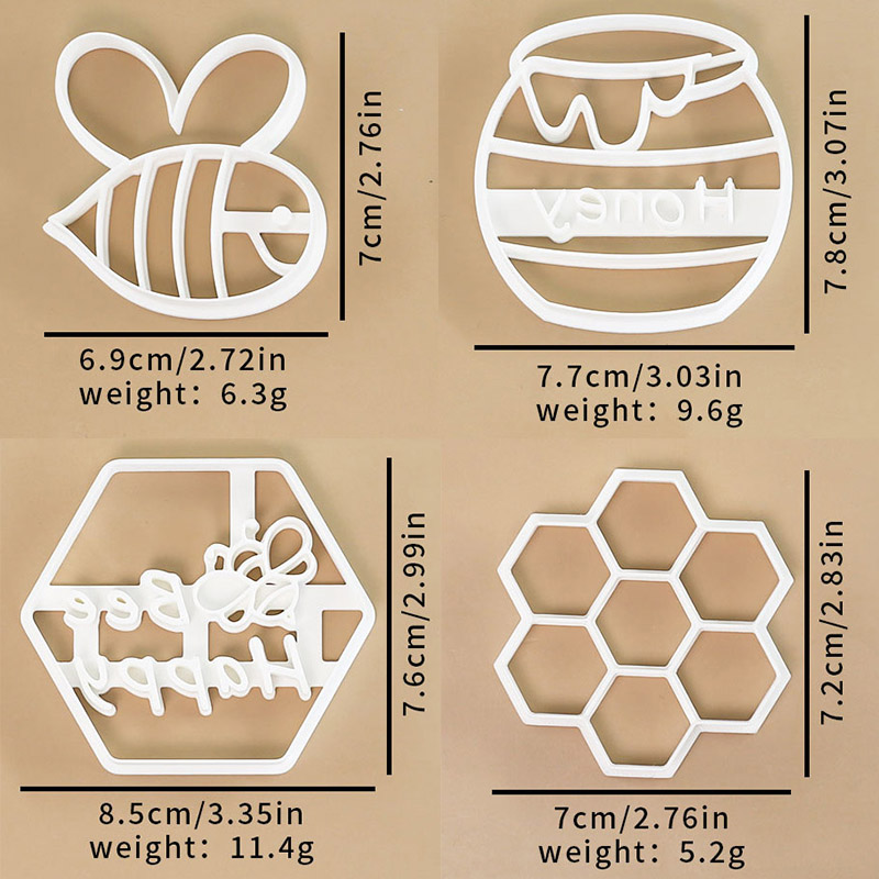 4 個の蜂をテーマにしたクッキーカッター、ハニカム蜂の巣ビス - Model Kit For Beginners のレビューと価格