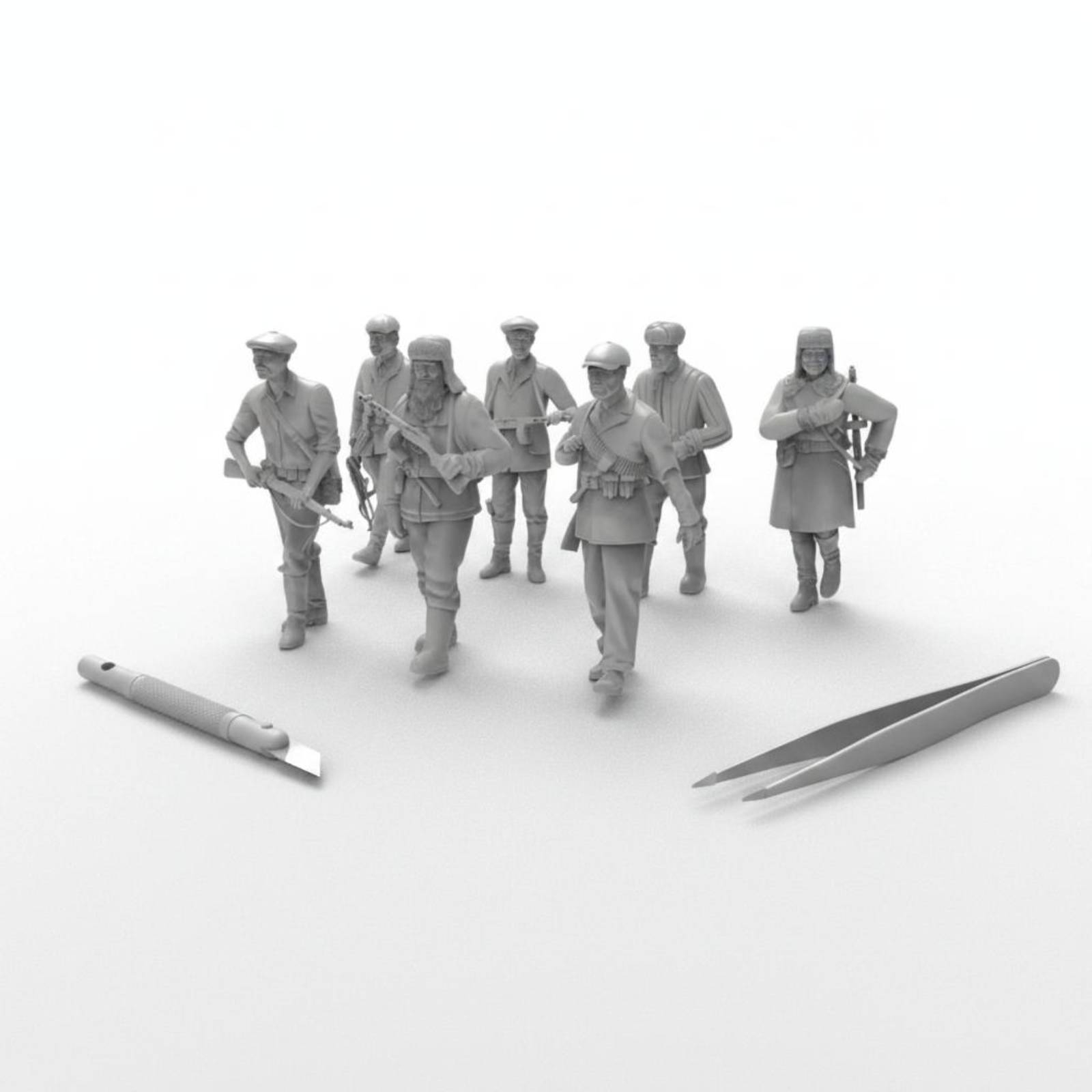 7 ピース第二次世界大戦兵士フィギュア 3D プリント樹脂モ - Model Kit Figures のレビューと価格