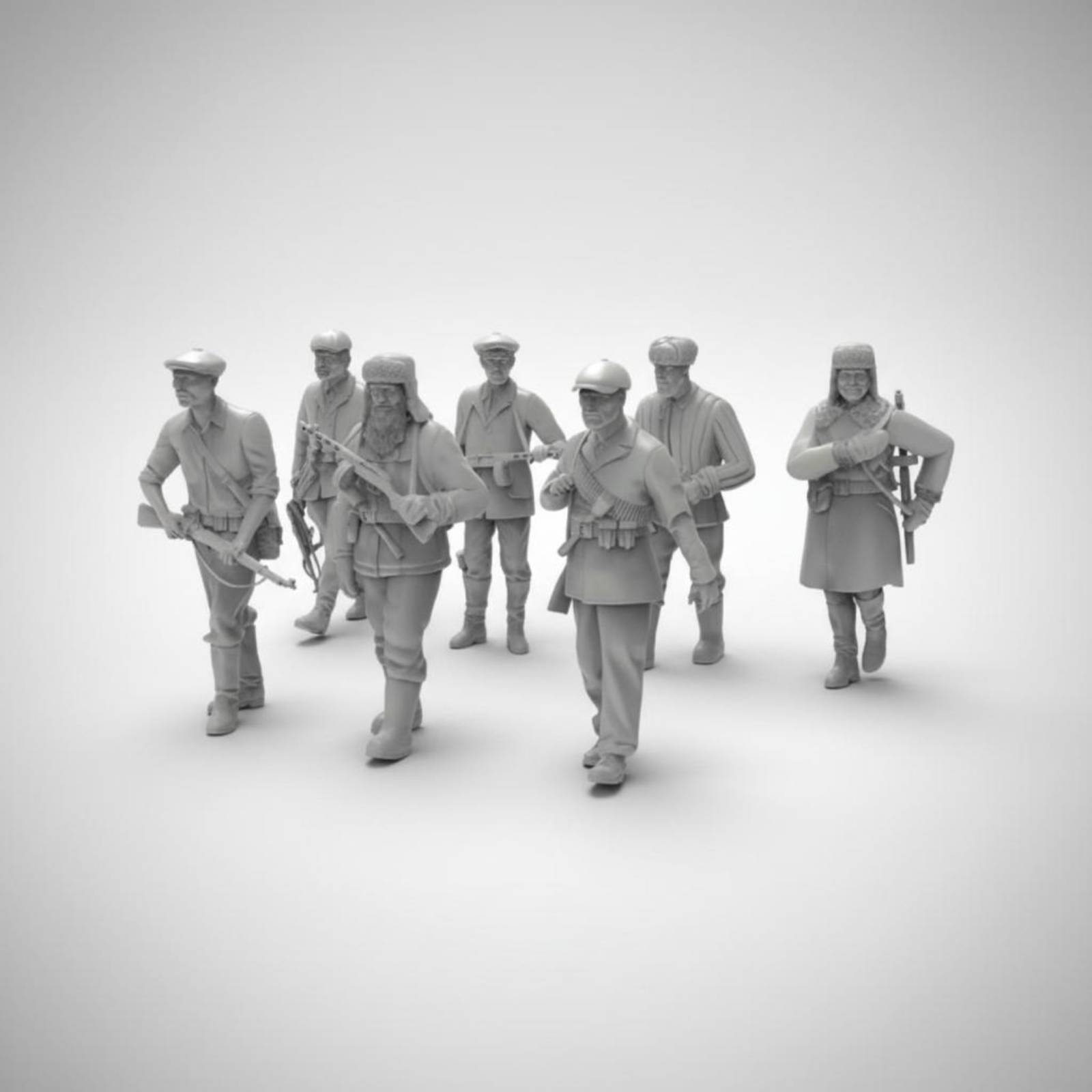 7 ピース第二次世界大戦兵士フィギュア 3D プリント樹脂モ - Model Kit Figures のレビューと価格
