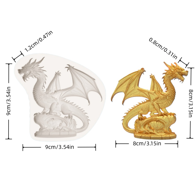 高精度ファンタジードラゴン型シリコンモールド チョコレートフ - Model Kit For Beginners のレビューと価格