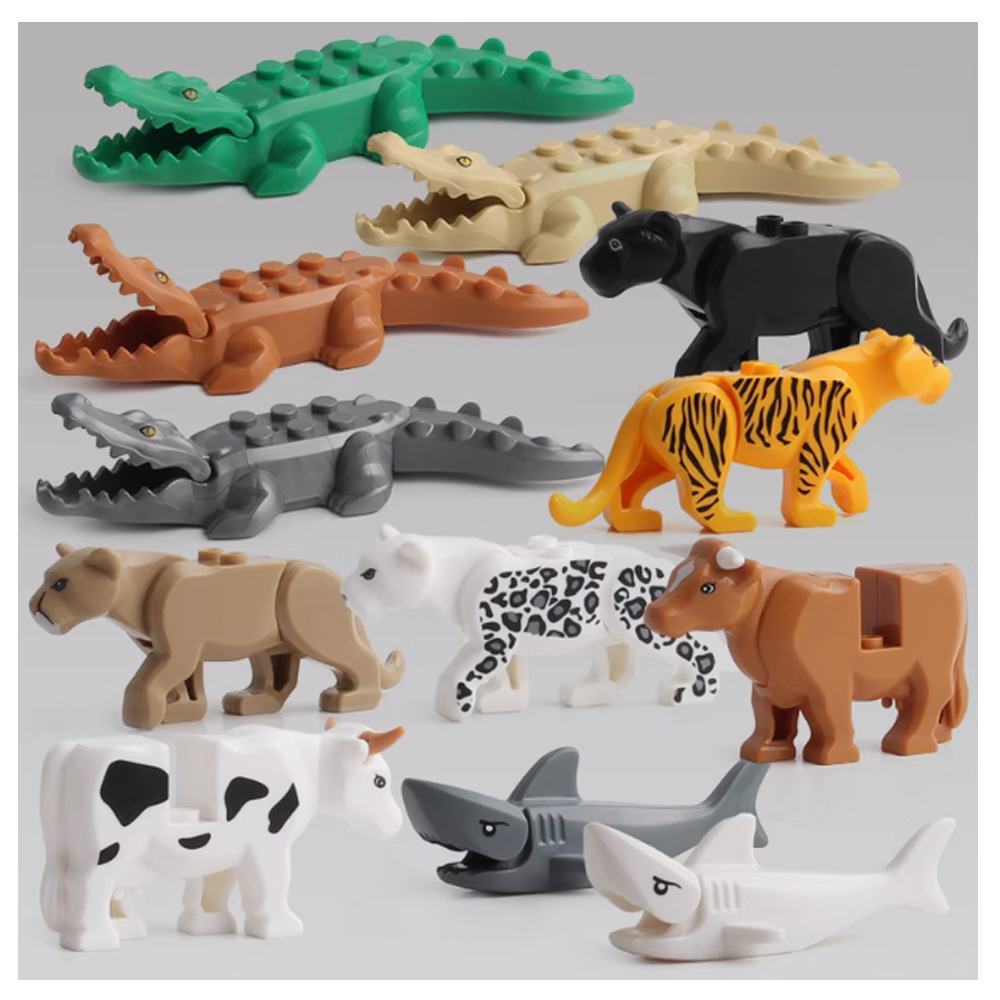 MOC 都市動物ビルディングブロックヤギ象クマワニトカゲ虎ヒ - Model Kit Lizard のレビューと価格