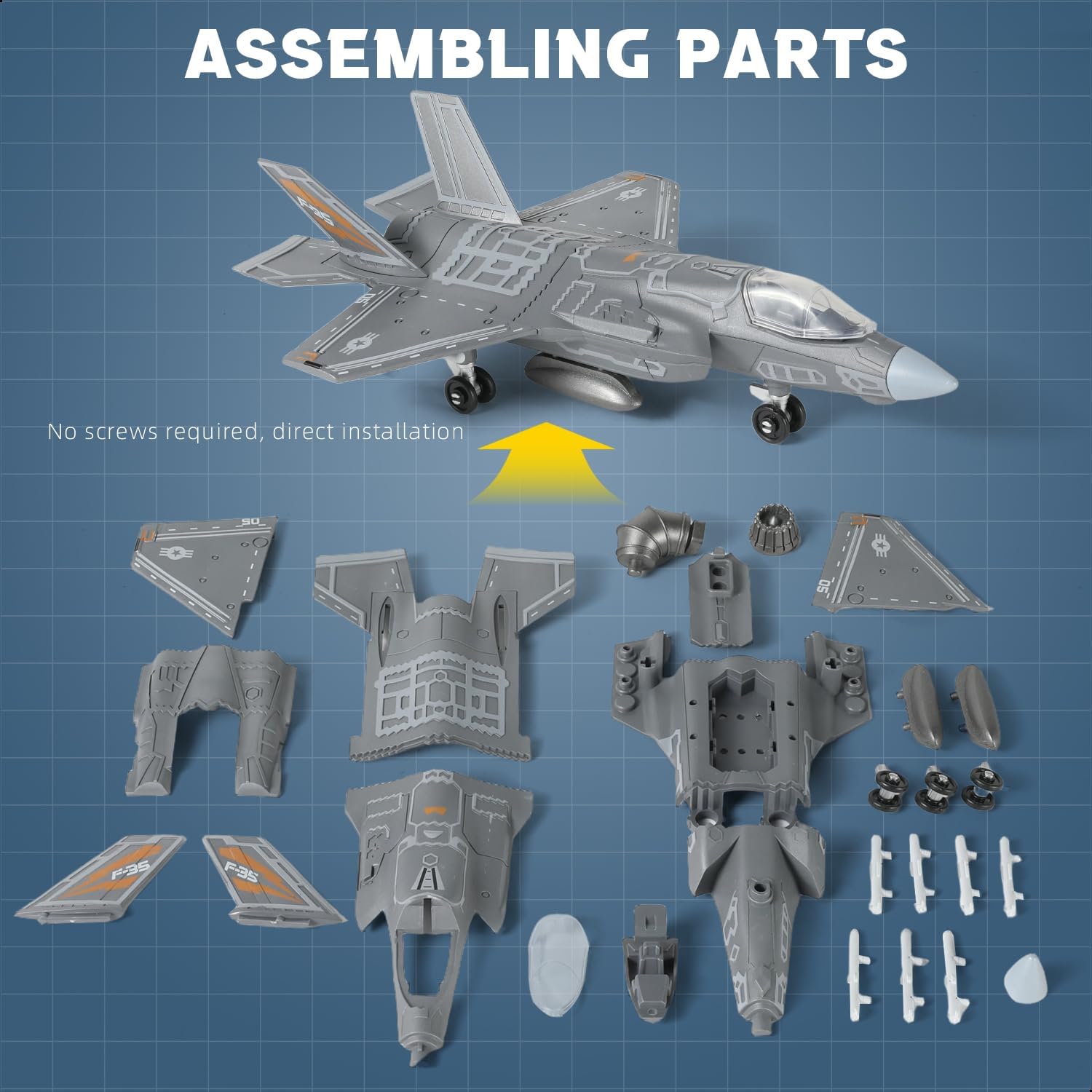 1:72 スケール F-35 戦闘機クイックビルドモデルキッ - Model Kit Manual のレビューと価格