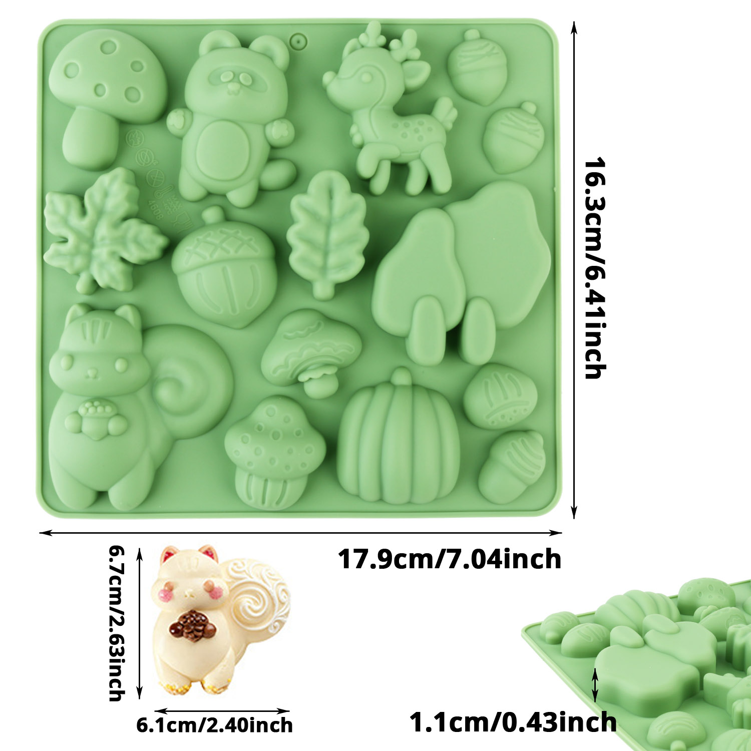 1個の動物の形をしたシリコンケーキ型、リスや鹿など、様々な動 - Model Kit For Beginners のレビューと価格